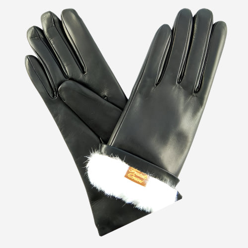 ER4003 (black) - Women's Italian Rabbit Fur Gloves — photo 1 of 7