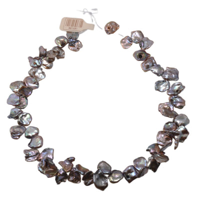 Iridescent Gray Freshwater Keshi Pearl Strand 15in