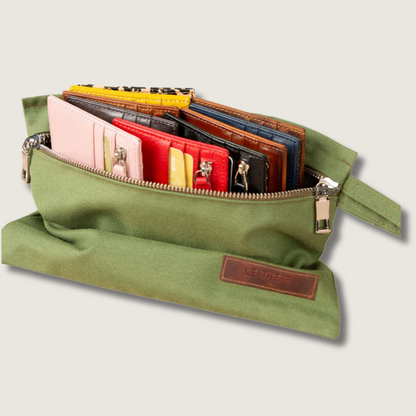 Zippered Genuine Leather Card Holder – Gift Box Edition (10 Colors) -Concord