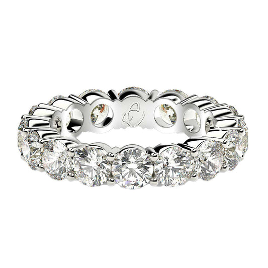 Round Cut Lab Grown Diamond Eternity Ring in 14k White Gold (4 cttw FG/VS2) — photo 2 of 10