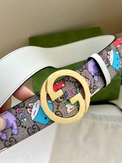 GUCCI Cartoon Print Logo Belt 'Multicolor'