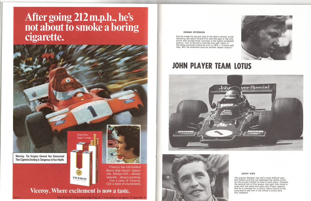 F1 1974 USGP Watkins Glen Program