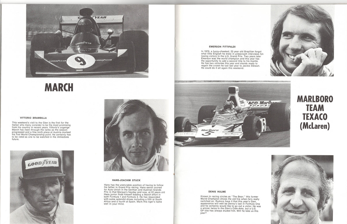 F1 1974 USGP Watkins Glen Program