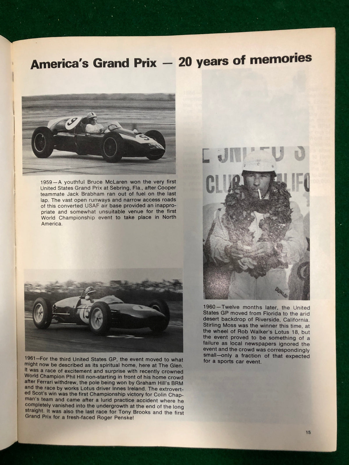 F1 1978 USGP Watkins Glen Program - Mario Andretti World Champion