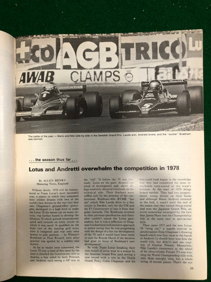 F1 1978 USGP Watkins Glen Program - Mario Andretti World Champion