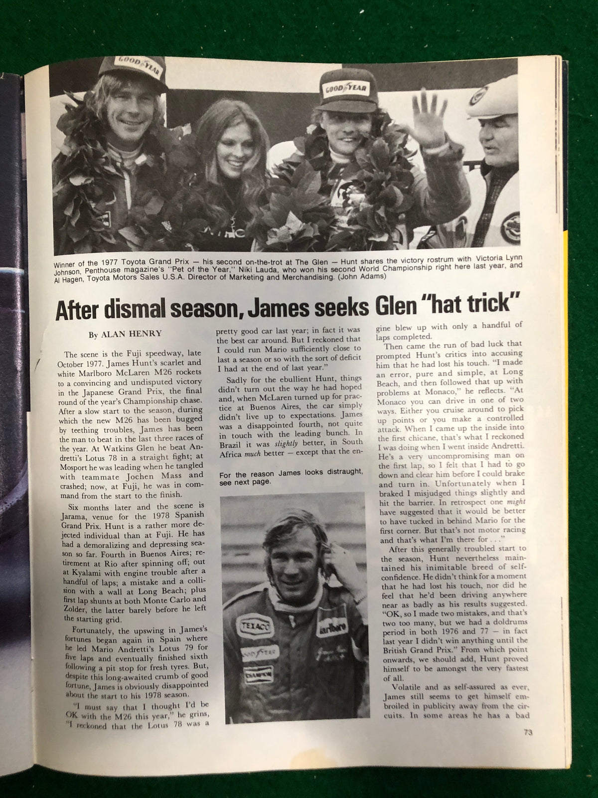 F1 1978 USGP Watkins Glen Program - Mario Andretti World Champion