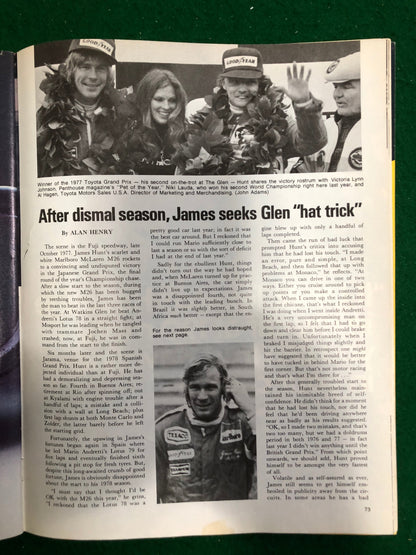 F1 1978 USGP Watkins Glen Program - Mario Andretti World Champion