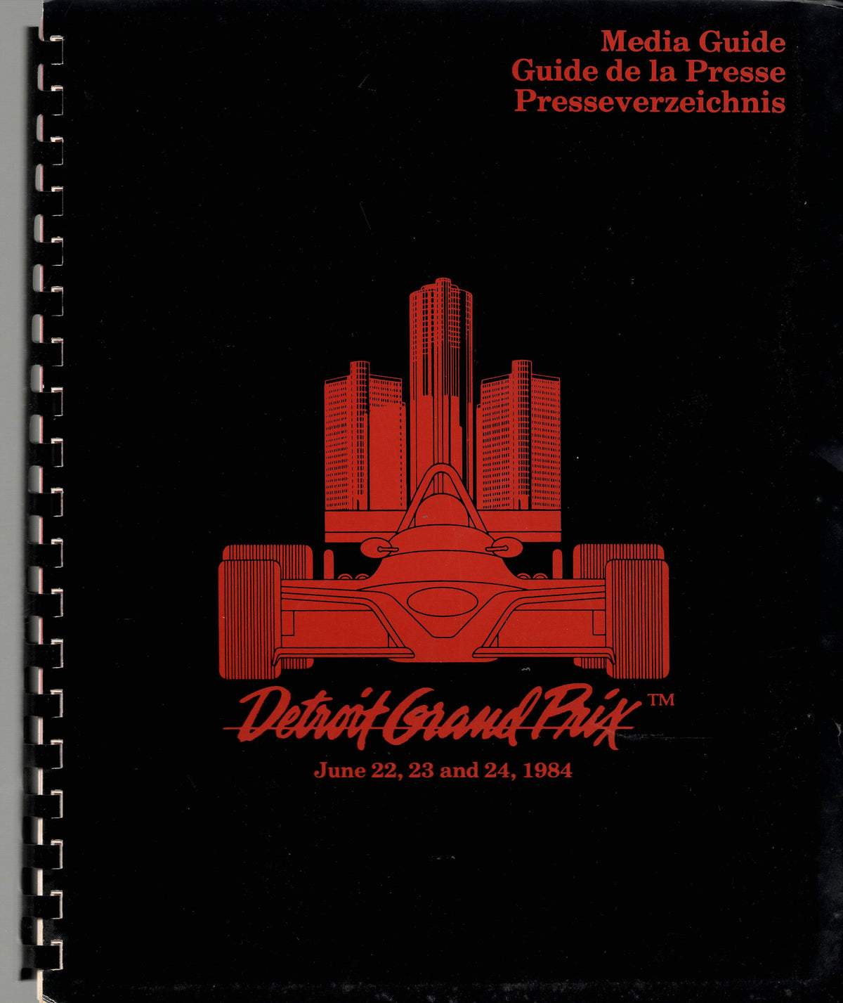 F1 1984 US Grand Prix Detroit Media Guide