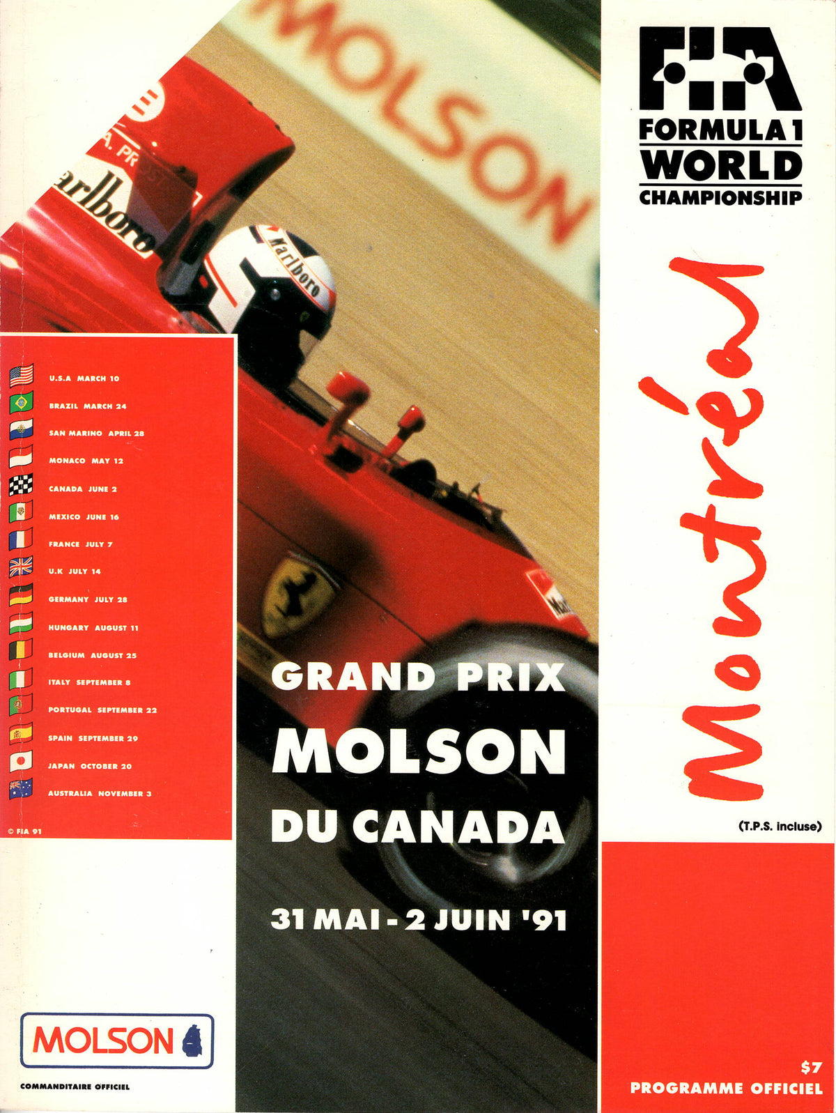 F1 1991 Canadian Grand Prix Montreal Program