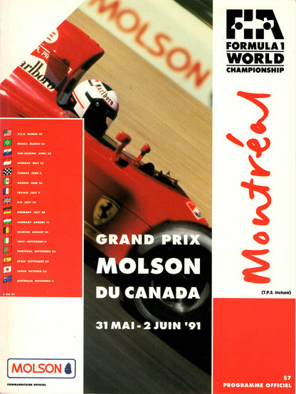 F1 1991 Canadian Grand Prix Montreal Program
