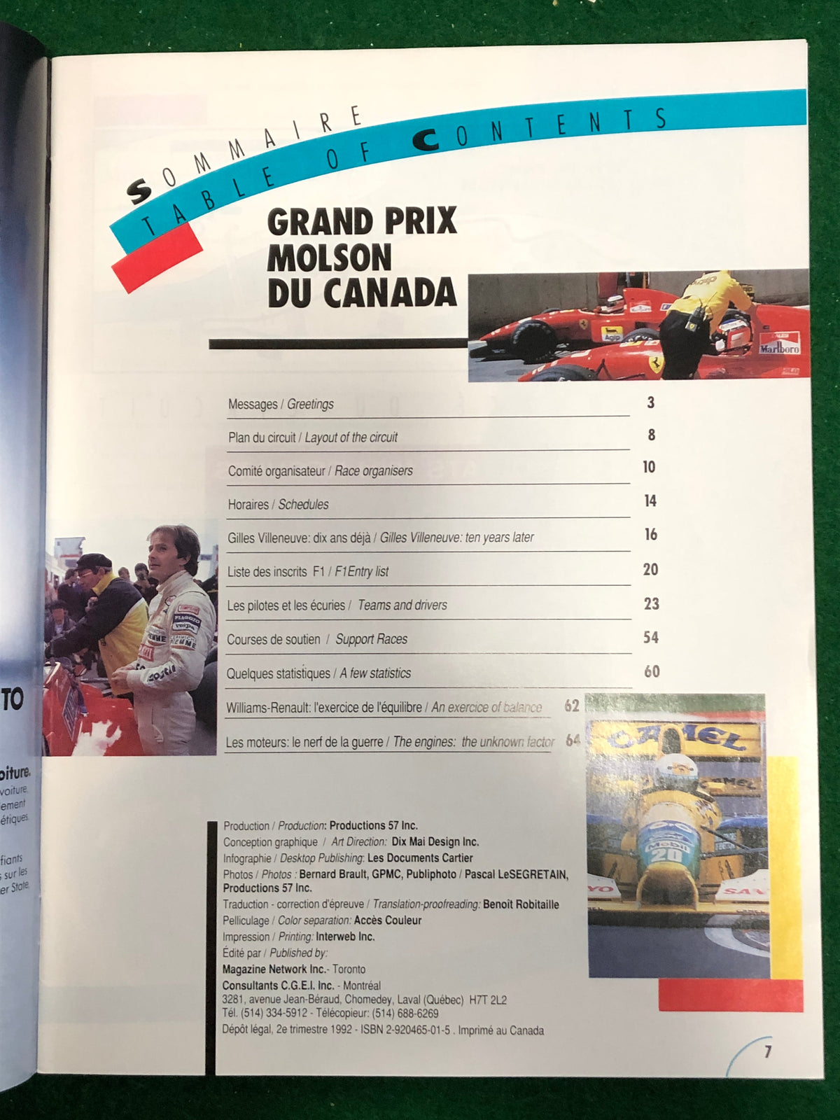 F1 1992 Canadian Grand Prix Montreal Program