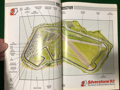 F1 1992 British Grand Prix Silverstone Program