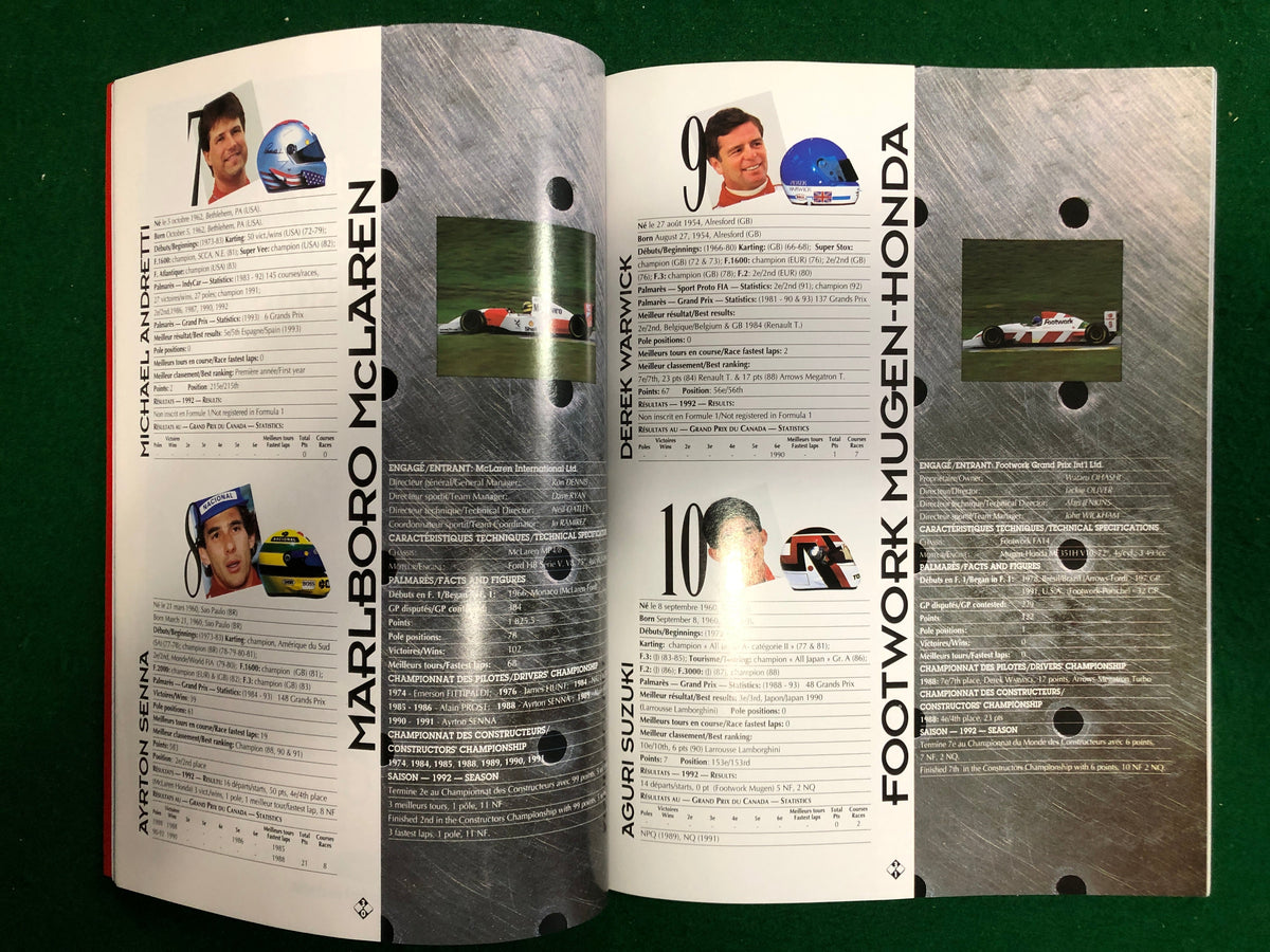 F1 1993 Canadian Grand Prix Montreal Program