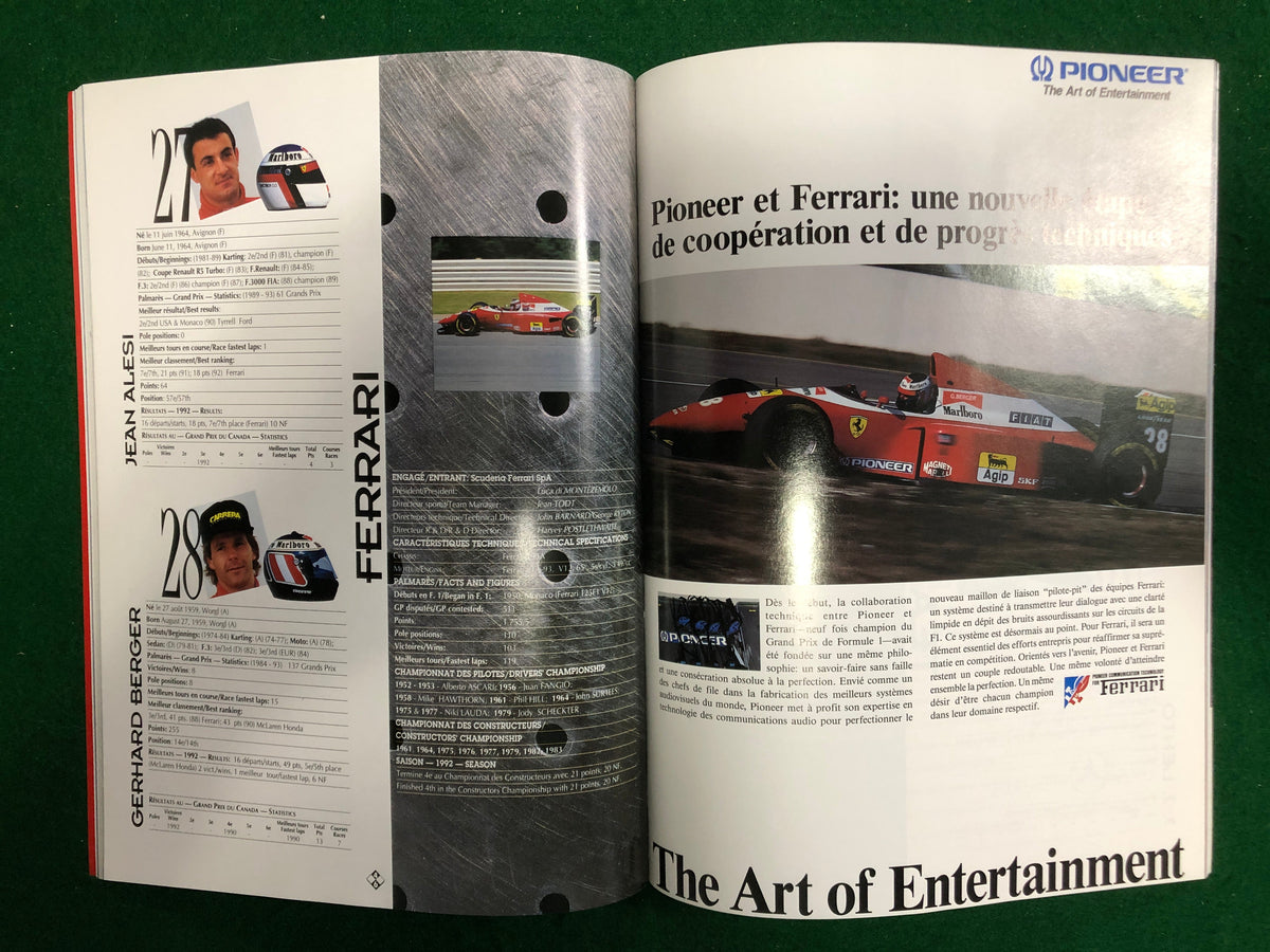 F1 1993 Canadian Grand Prix Montreal Program
