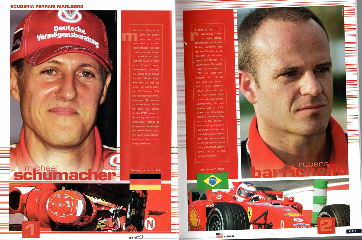 F1 2004 US Grand Prix Indianapolis Program