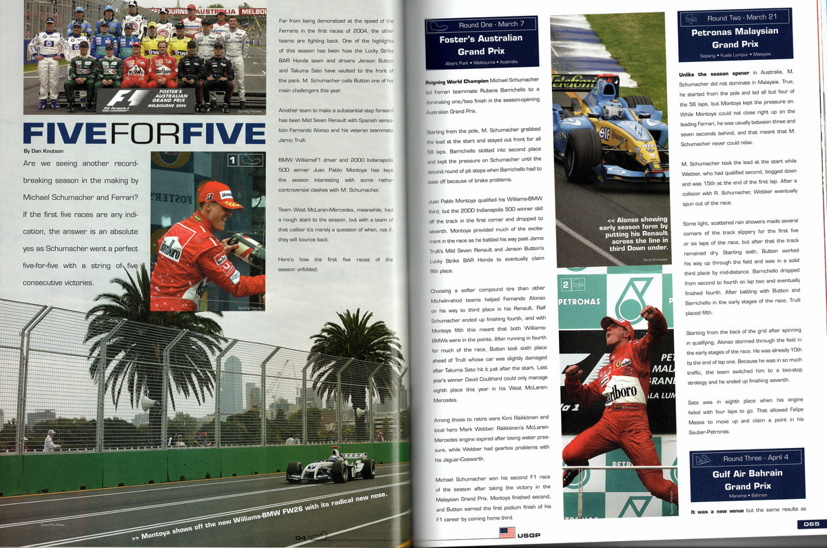 F1 2004 US Grand Prix Indianapolis Program