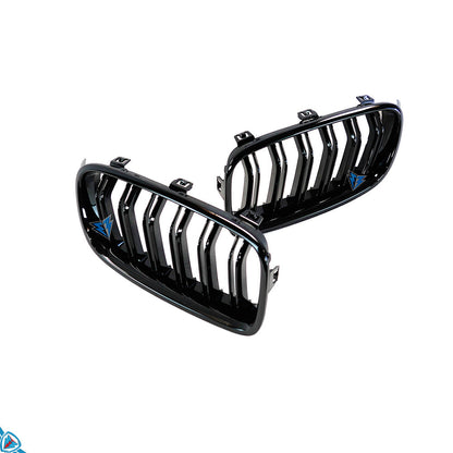 2012-2018 BMW 3 Series (F30/F31) M Style Dual Slat Kidney Grilles (Pair) [Various Finishes]