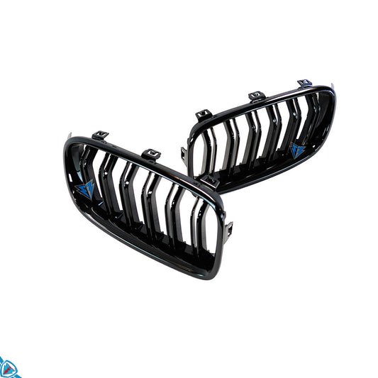 2012-2018 BMW 3 Series (F30/F31) M Style Dual Slat Kidney Grilles (Pair) [Various Finishes]