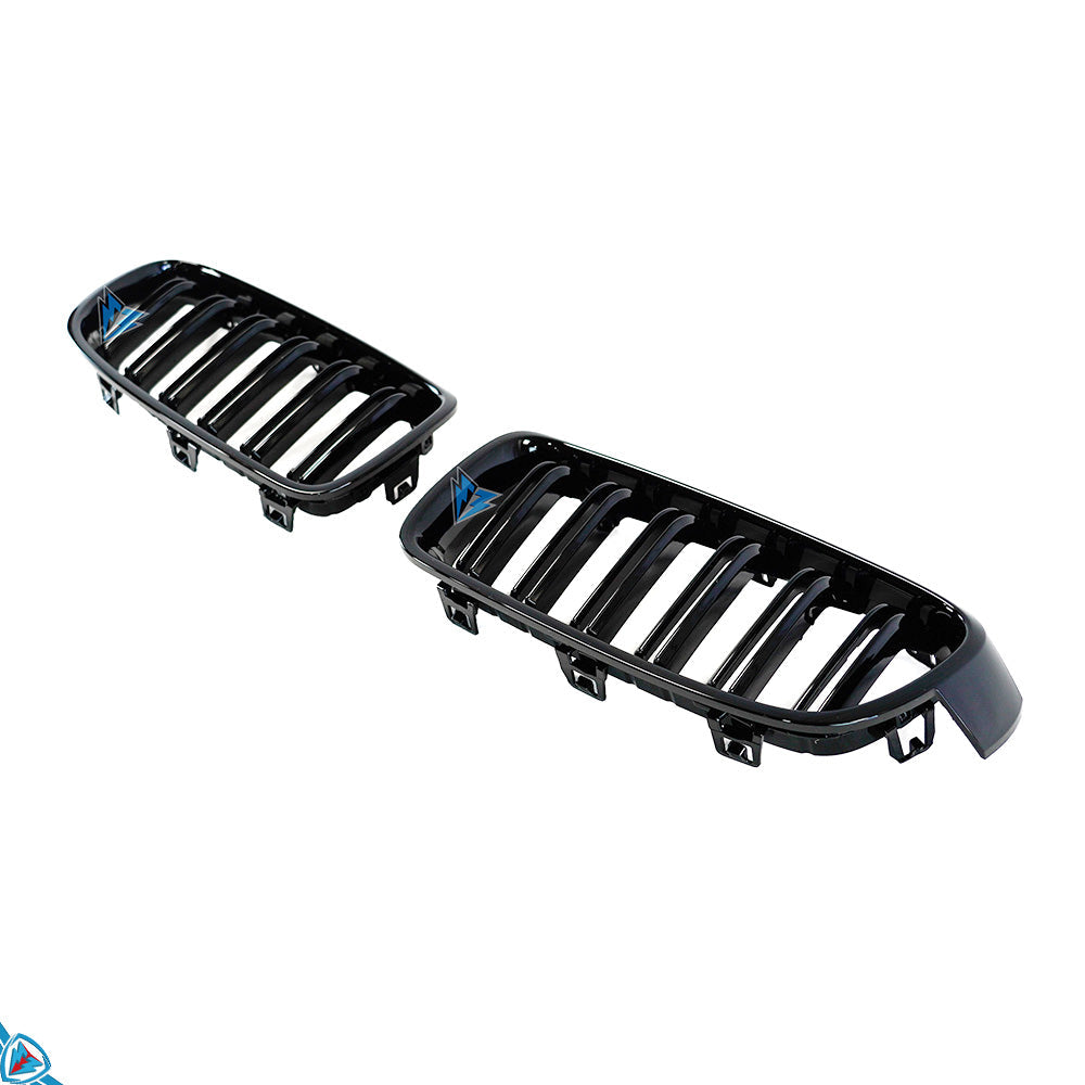 2012-2018 BMW 3 Series (F30/F31) M Style Dual Slat Kidney Grilles (Pair) [Various Finishes]