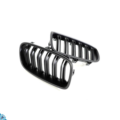 2012-2018 BMW 3 Series (F30/F31) M Style Dual Slat Kidney Grilles (Pair) [Various Finishes]
