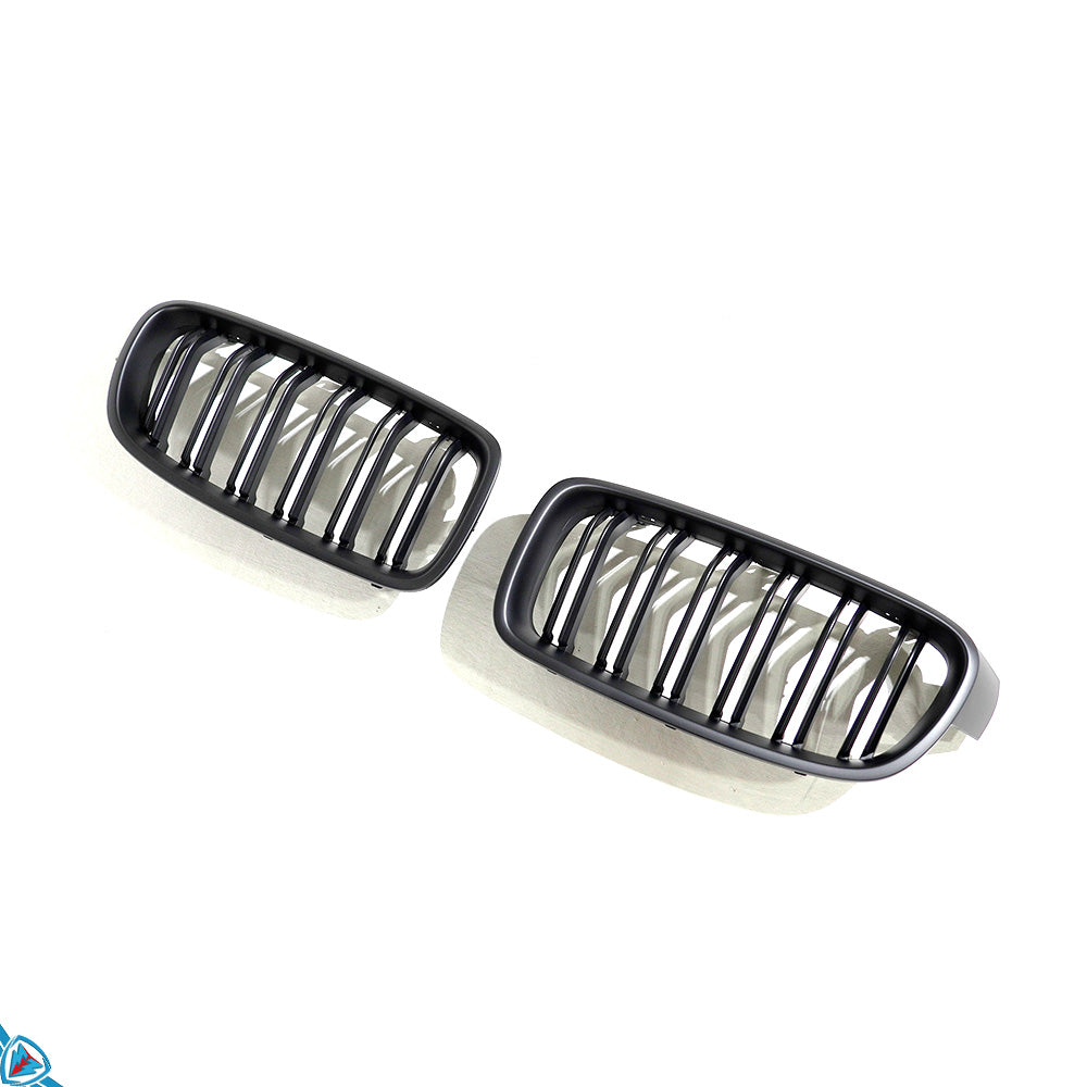 2012-2018 BMW 3 Series (F30/F31) M Style Dual Slat Kidney Grilles (Pair) [Various Finishes]
