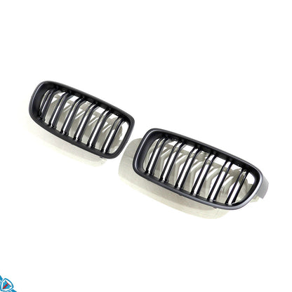 2012-2018 BMW 3 Series (F30/F31) M Style Dual Slat Kidney Grilles (Pair) [Various Finishes]