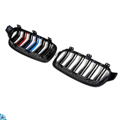 2012-2018 BMW 3 Series (F30/F31) M Style Dual Slat Kidney Grilles (Pair) [Various Finishes]