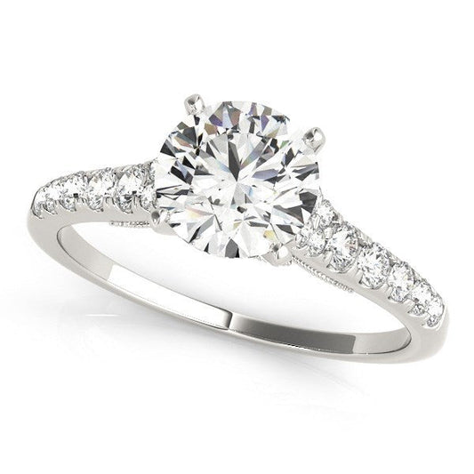 14k White Gold Diamond Engagement Ring With Single Row Band (1 3/4 cttw) — photo 1 of 8