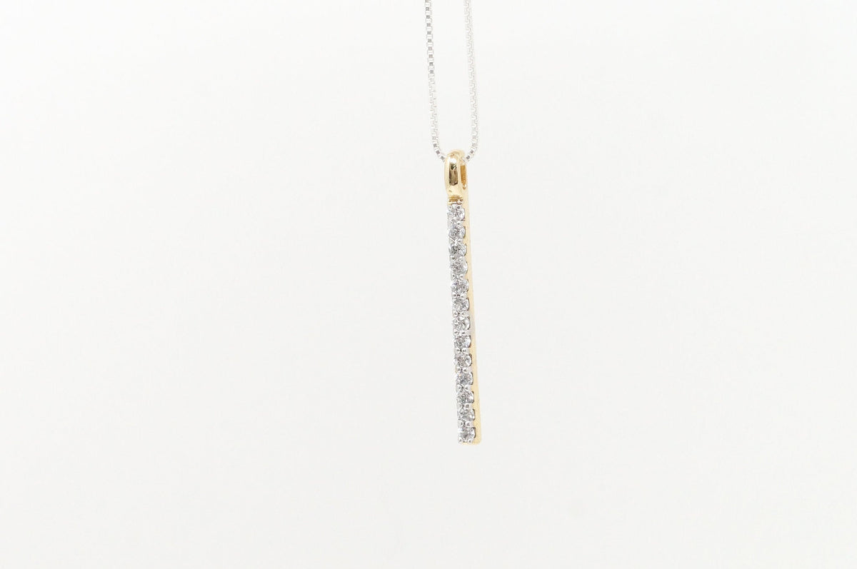 Vintage Designer Gold Vermeil Cubic Zirconia Sterling Silver Necklace Pendant