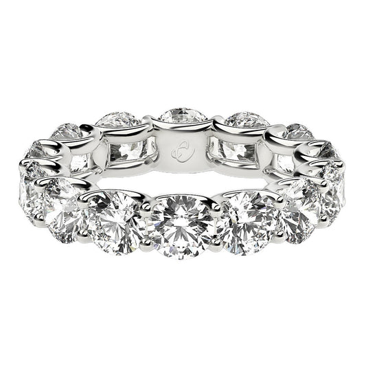 Round Cut Lab Grown Diamond Eternity Ring in 14k White Gold (6 cttw FG/VS2) — photo 2 of 10