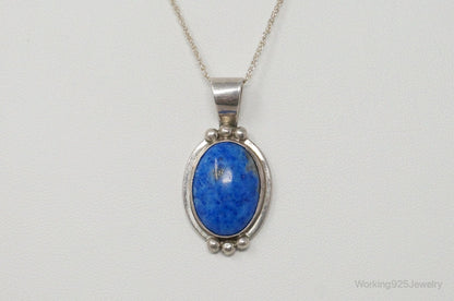 VTG Native American Jason Livingston Lapis Lazuli Sterling Silver Necklace