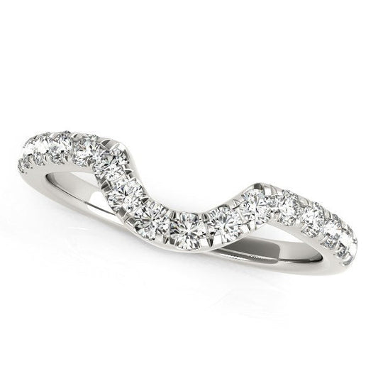 14k White Gold Curved Diamond Wedding Band (3/8 cttw) — photo 1 of 2