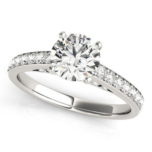 14k White Gold Single Row Prong Set Diamond Engagement Ring (1 3/8 cttw) — photo 1 of 4