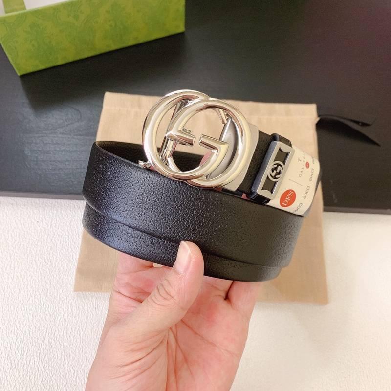 GUCCI Embellished coated-canvas and leather belt 'Black'