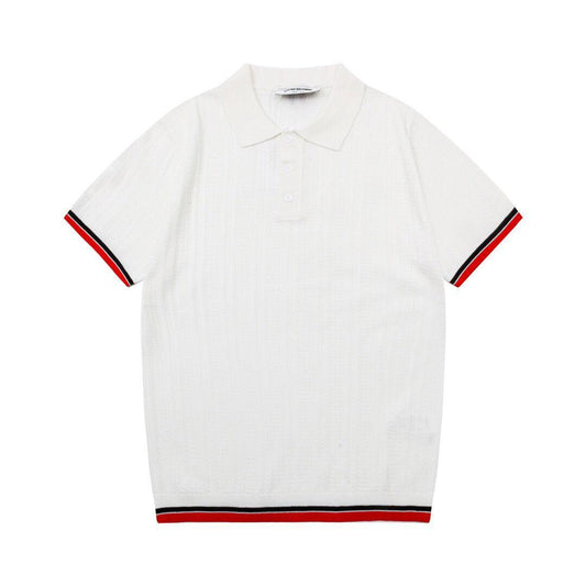 Thom Browne White T-Shirt with Collar