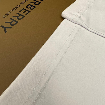 Burberry T-Shirt Without Collar 'White & Beige' - Luxury Casual Elegance