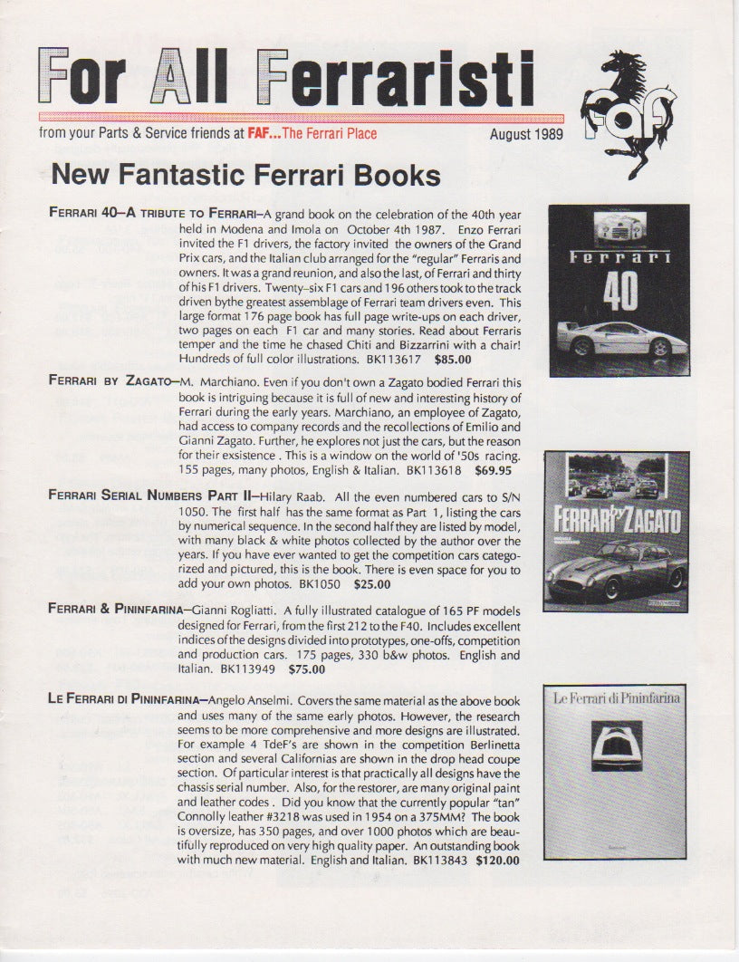 FAF For All Ferraristi 1989-08
