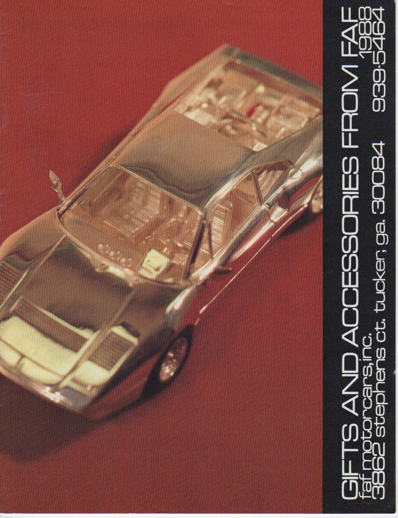 FAF Motorcars Gifts & Accessories Catalog 1988