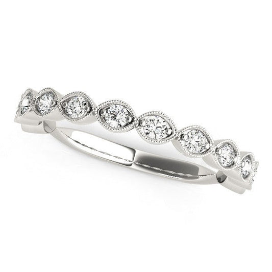 14k White Gold Antique Style Diamond Wedding Band (3/8 cttw) — photo 1 of 2