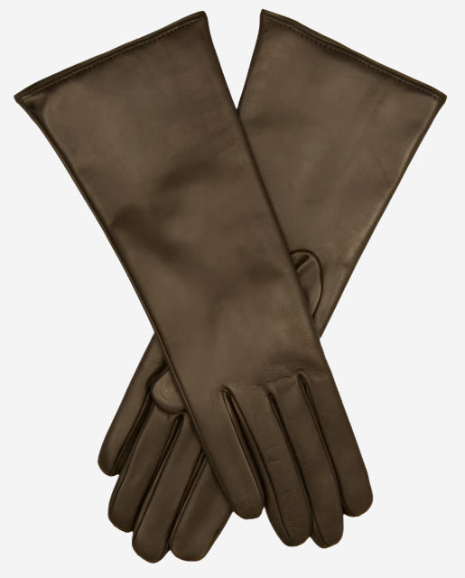Camilla (dark brown) - Italian "4 button length" cashmere lined leather gloves — photo 2 of 9
