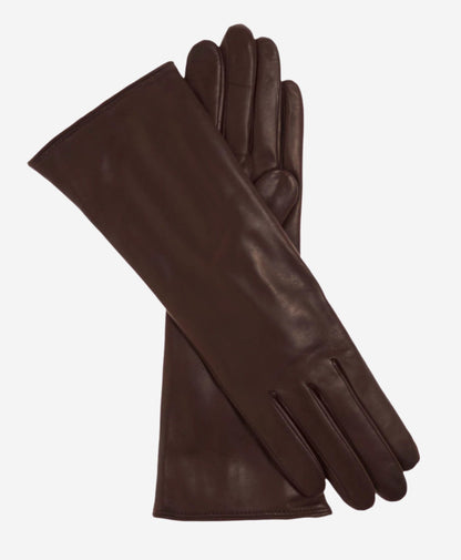Camilla (dark brown) - Italian "4 button length" cashmere lined leather gloves — photo 1 of 9