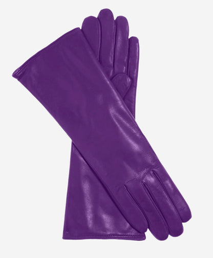 Camilla (grape) - Italian "4 button length" cashmere lined leather gloves — photo 1 of 8
