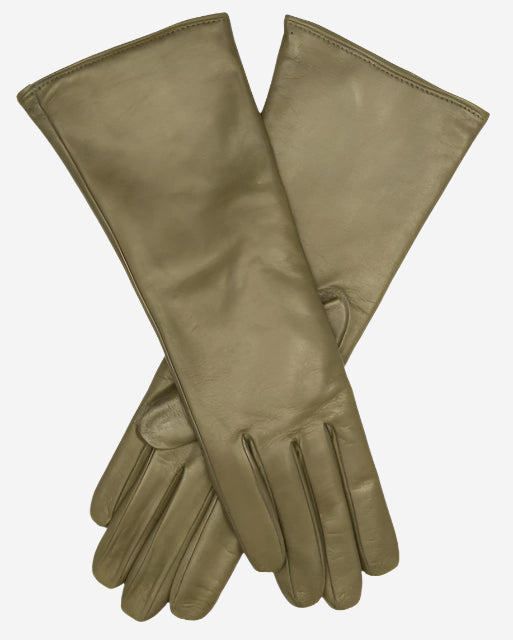 Camilla (olive) - Italian "4 button length" cashmere lined leather gloves — photo 1 of 8