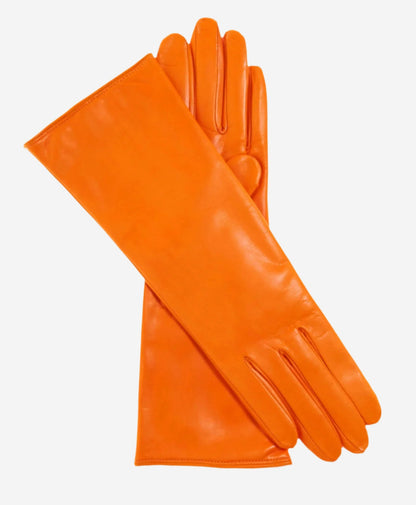 Camilla (tangerine) - Italian "4 button length" cashmere lined leather gloves — photo 1 of 8