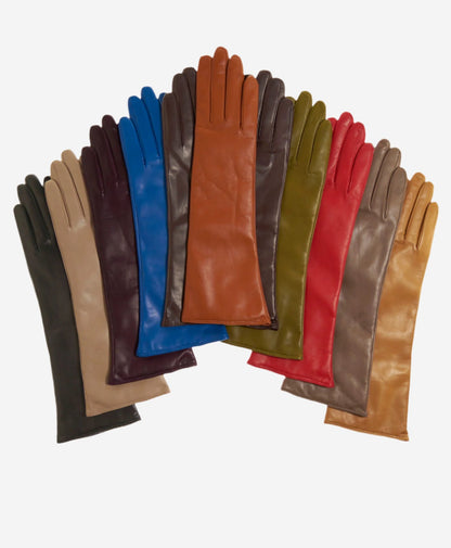 Leonora (pink) - Italian cashmere lined 6-button length leather gloves — photo 2 of 8