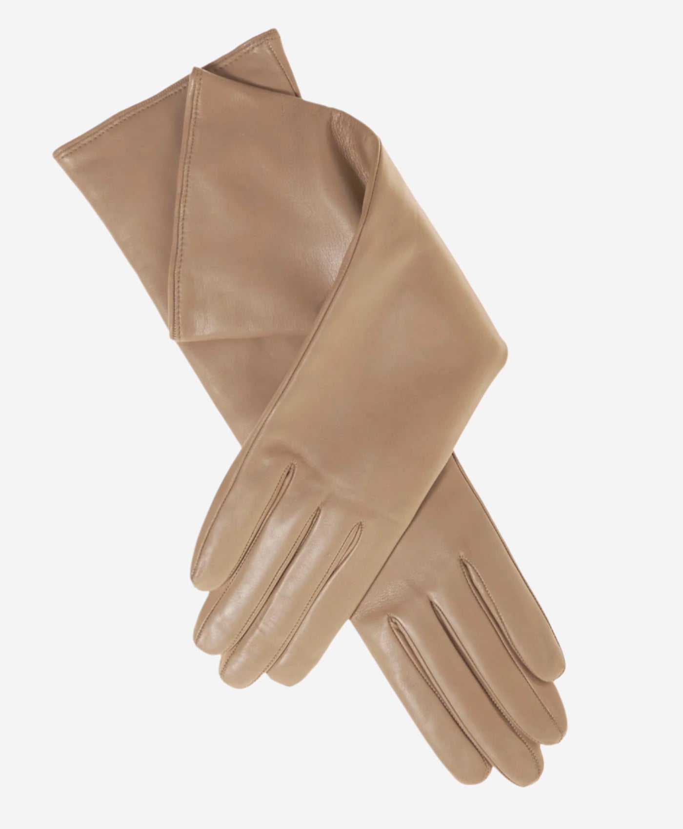 Leonora (beige) - Italian cashmere lined 6-button length leather gloves — photo 1 of 8