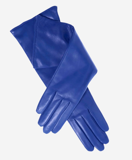 Leonora (blue) - Italian cashmere lined 6-button length leather gloves — photo 1 of 9
