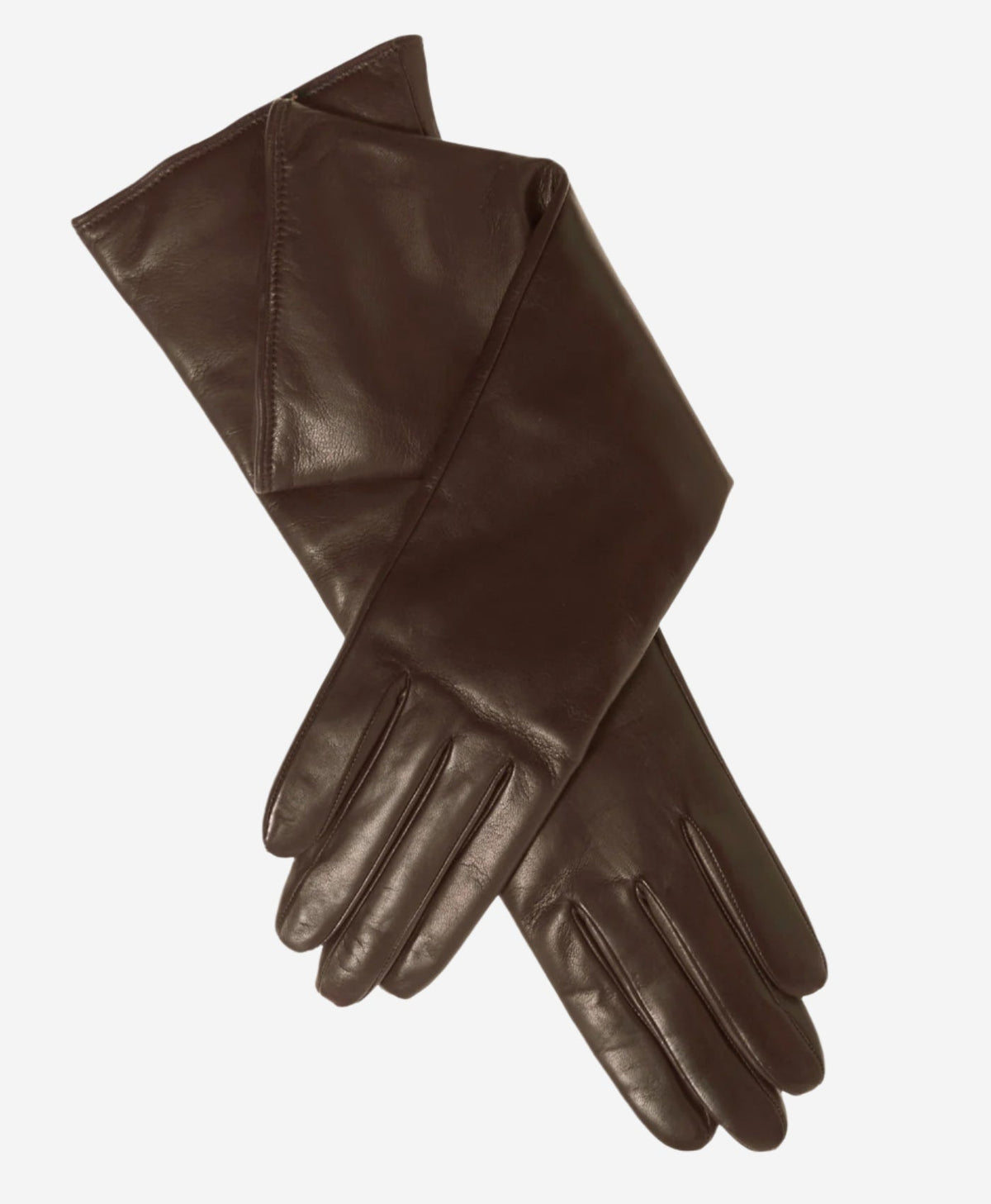 Leonora (brown) - Italian cashmere lined 6-button length leather gloves — photo 1 of 8