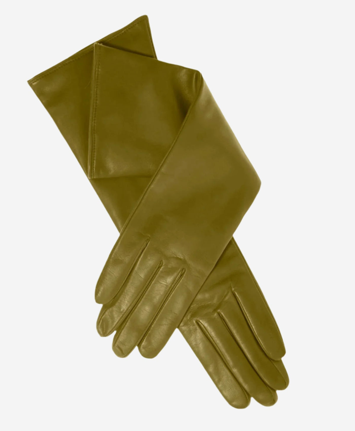 Leonora (moss) - Italian cashmere lined 6-button length leather gloves — photo 1 of 8