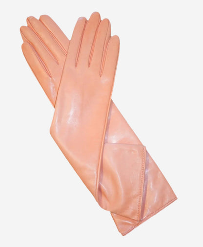 Leonora (pink) - Italian cashmere lined 6-button length leather gloves — photo 1 of 8